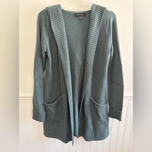 Women's Teal Hooded Cardigan Sweater
